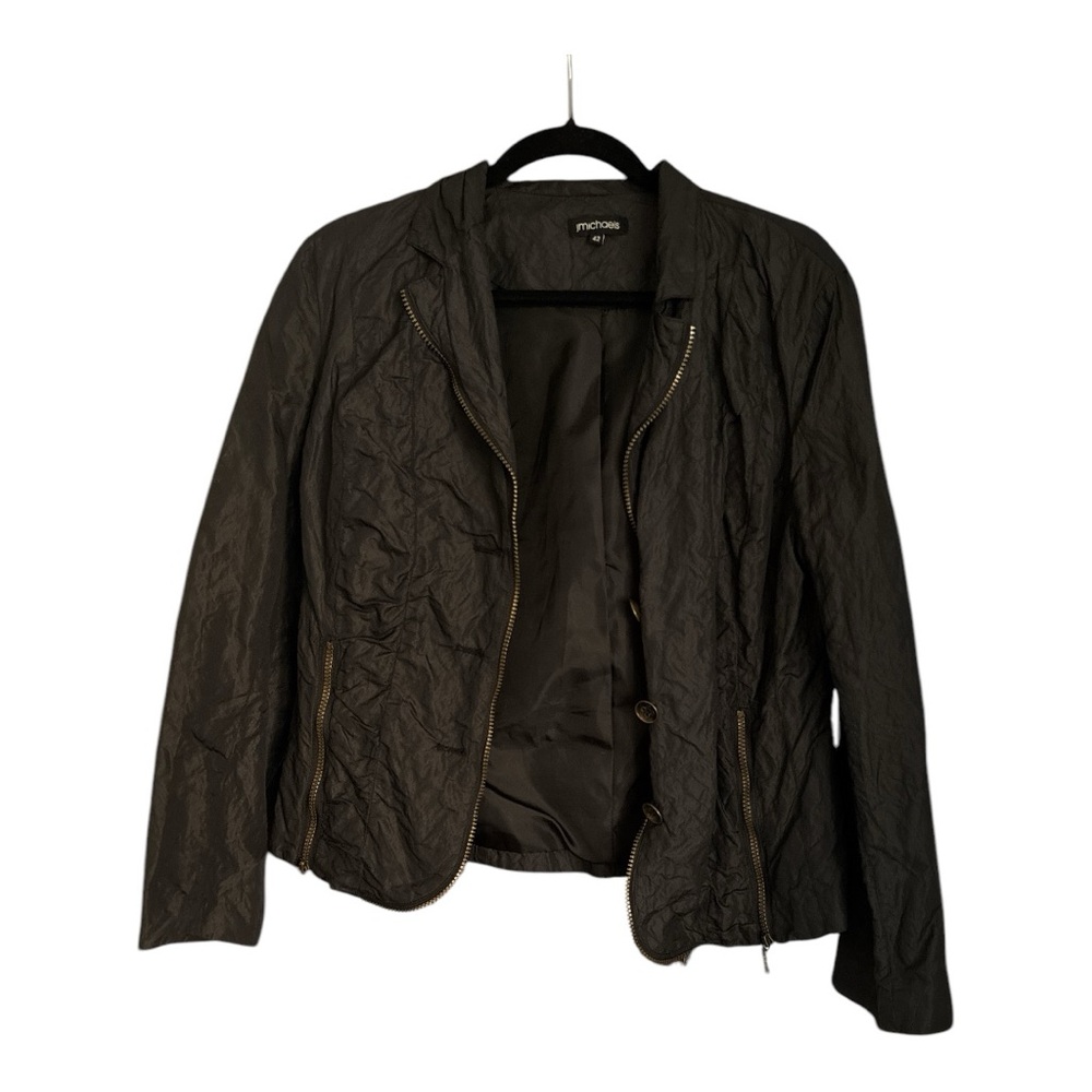 Black Nylon Blazer with Classic Design